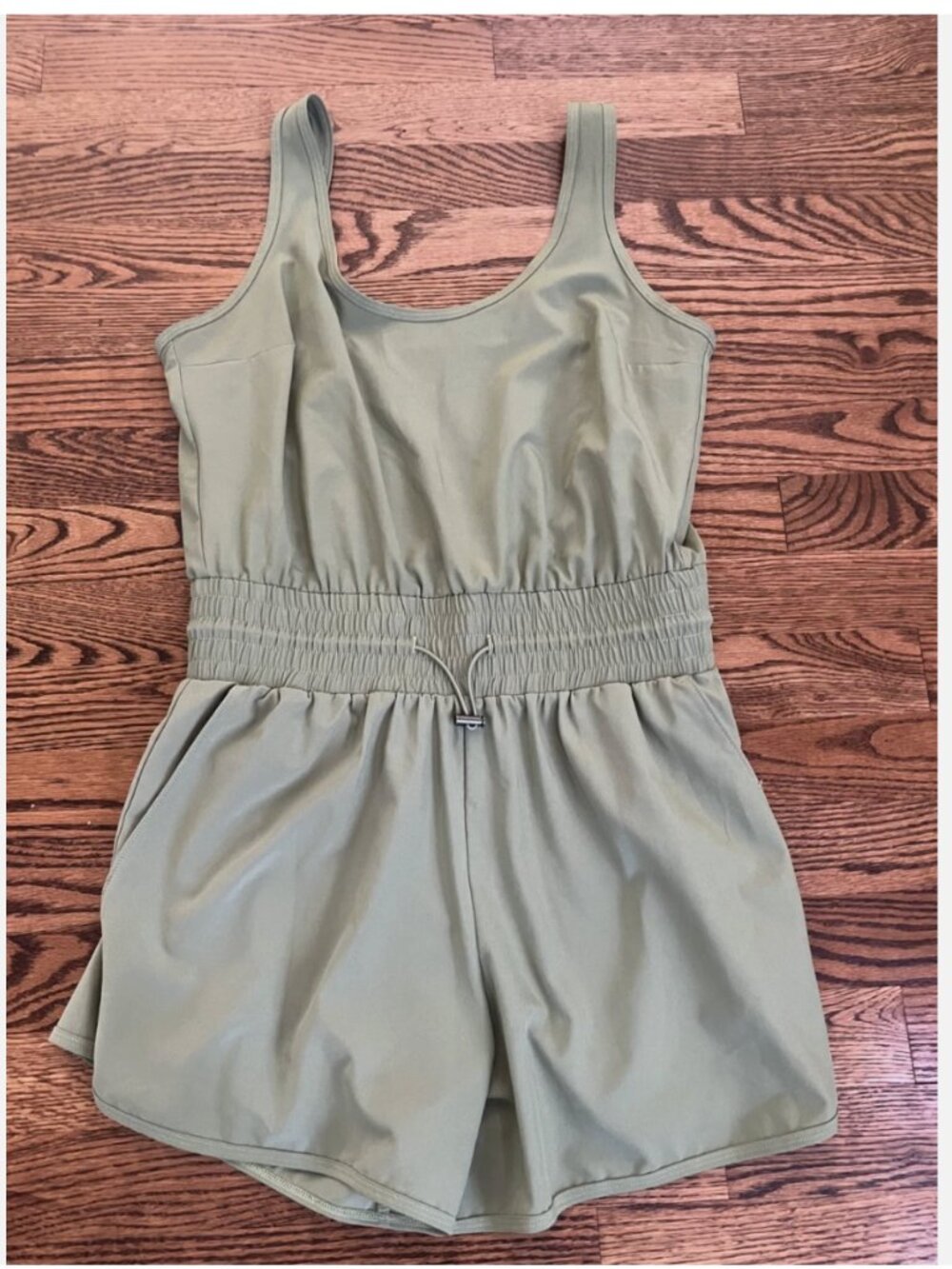 Abercrombie & Fitch Green Traveler Romper Shorts Womens Size Small Drawstring